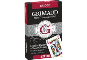 Jeu de RAMI Grimaud SPECIAL CERCLE Extrafines rouge - Jeu de 54 cartes  cartonnées plastifiées – format bridge