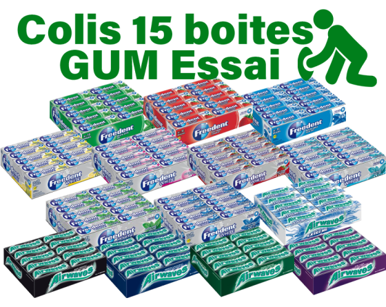 Colis 10 Boîtes Freedent / Airwaves - Gum tablette et dragées